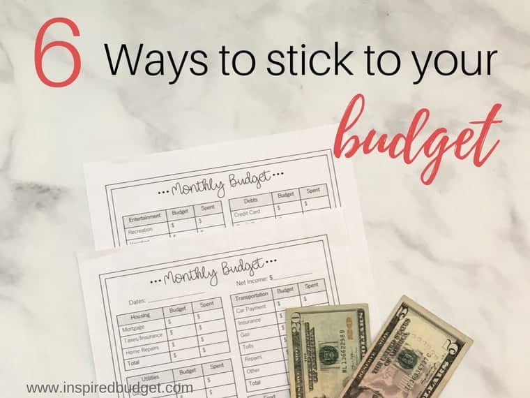 stick to your budget by www.inspiredbudget.com