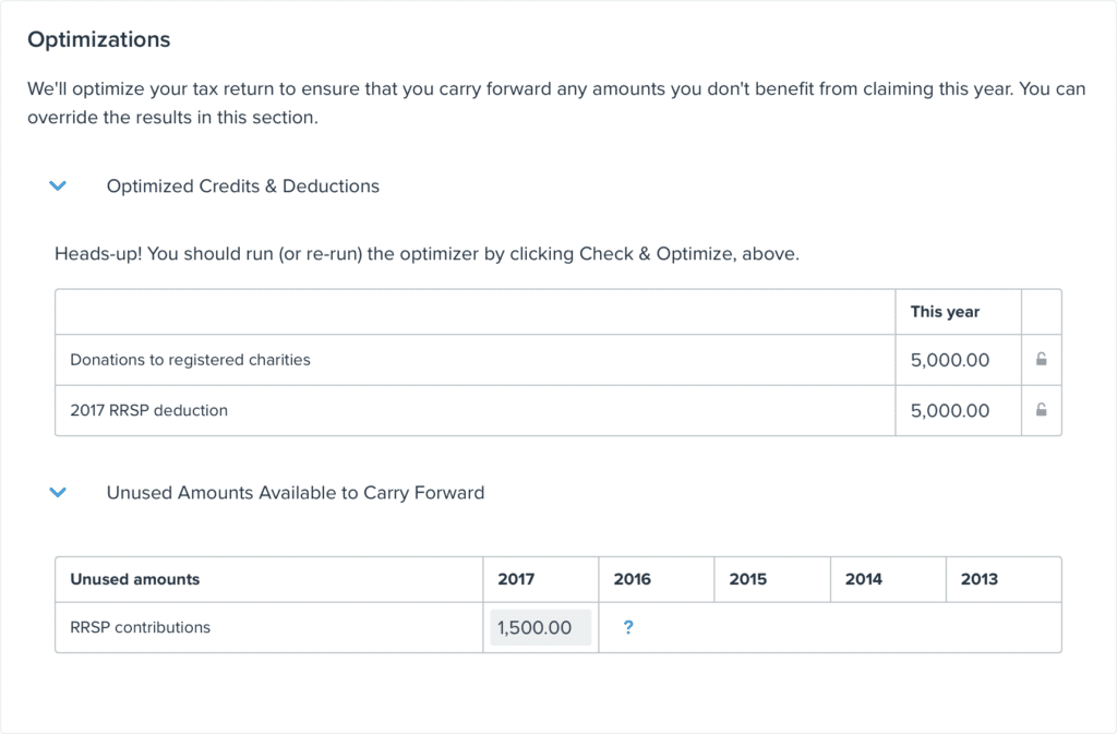 SimpleTax Optimizations
