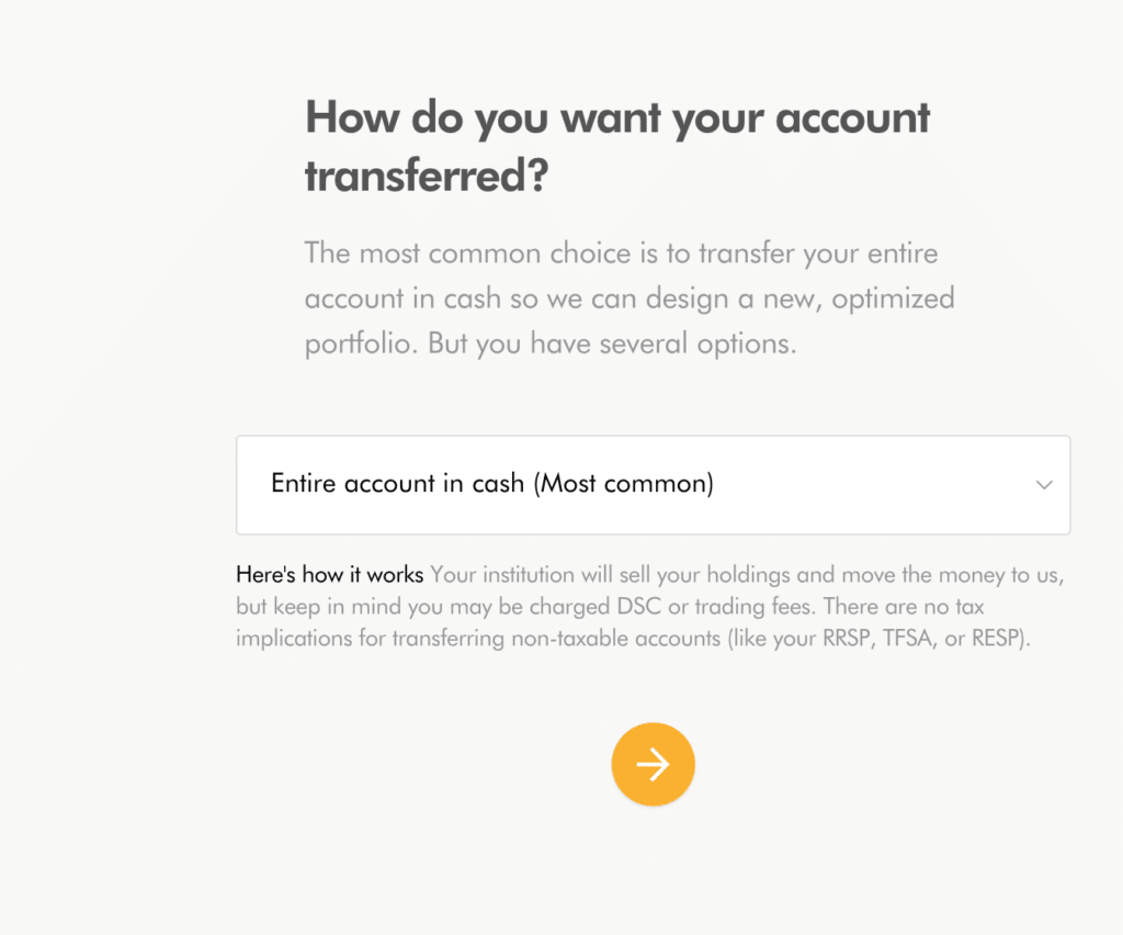 Transfer in Cash