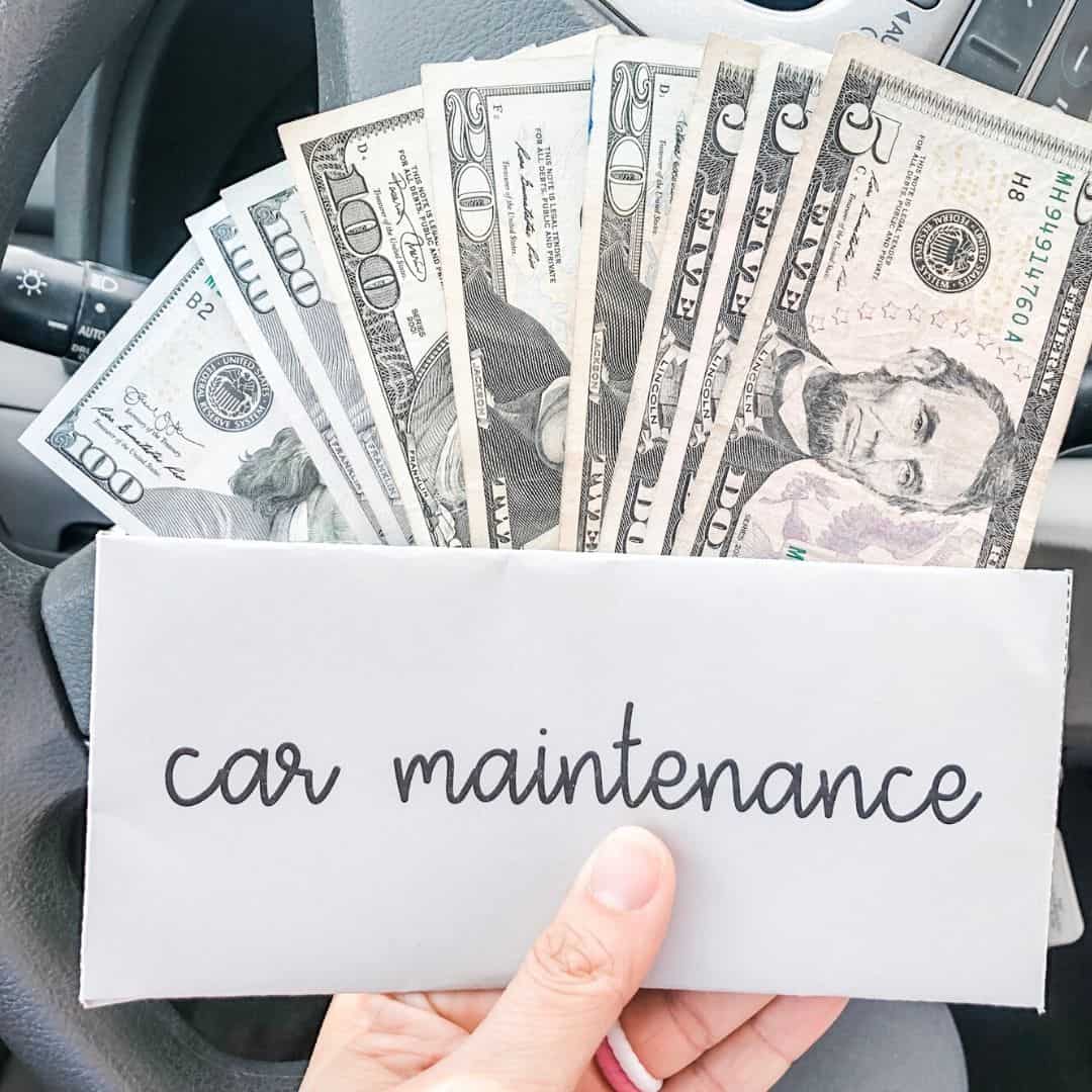 car maintenance cash envelope