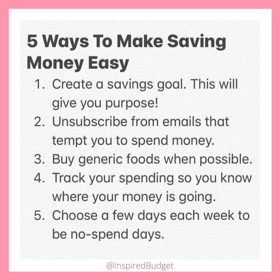 How To Save Money List