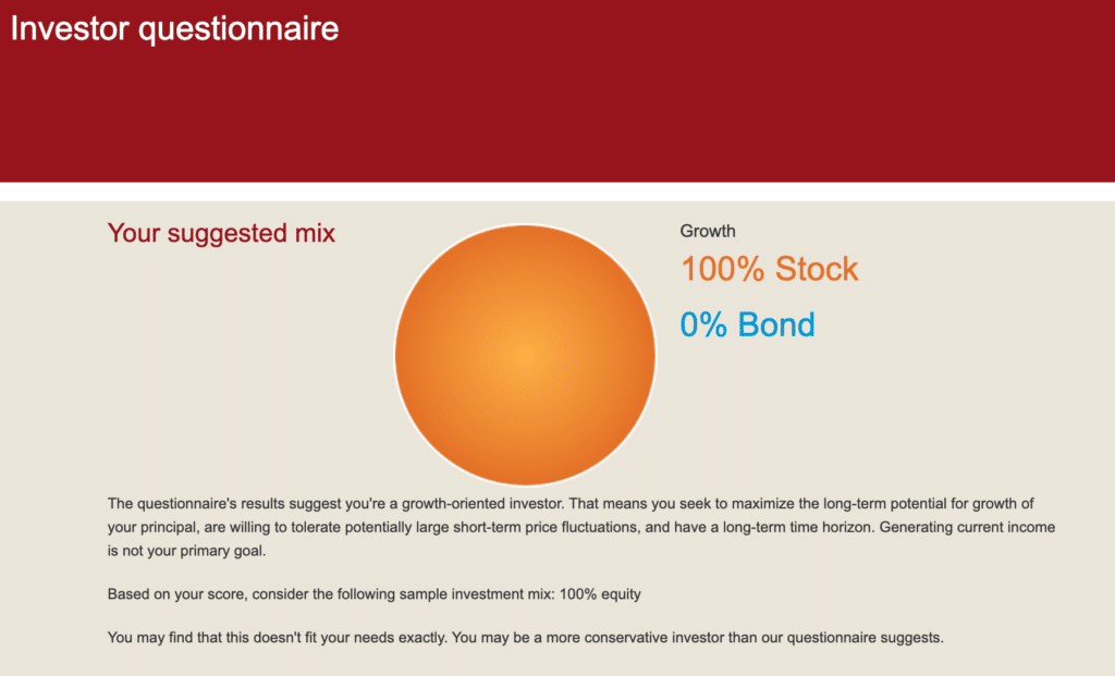 Vanguard investor questionnaire