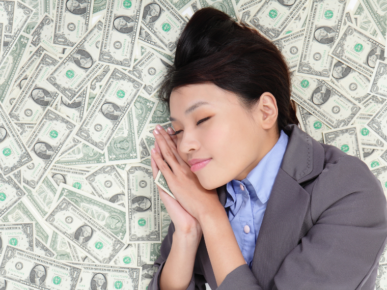 Sleeping on money