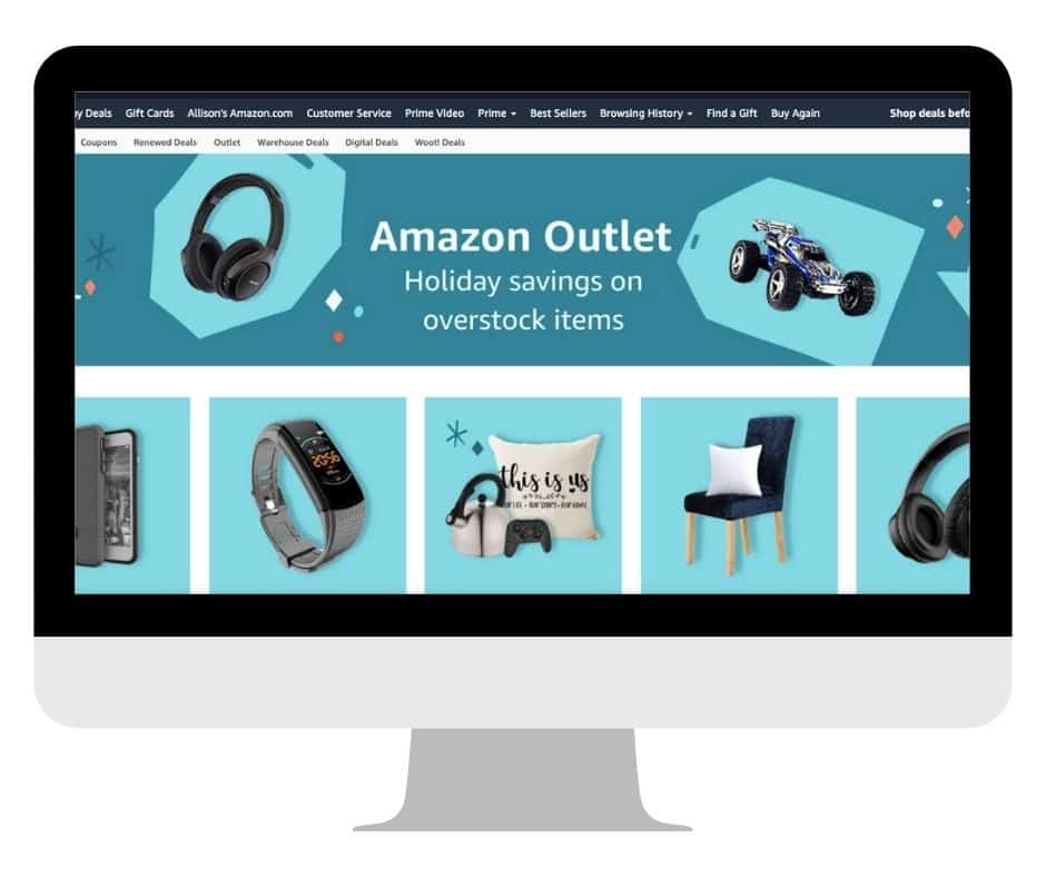 Amazon Outlet On Computer