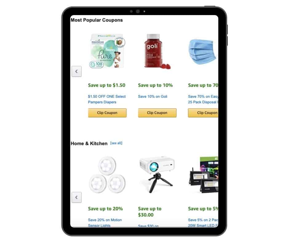 Amazon coupon on ipad