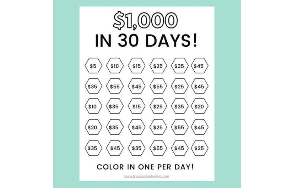 $1,000 Savings Tracker