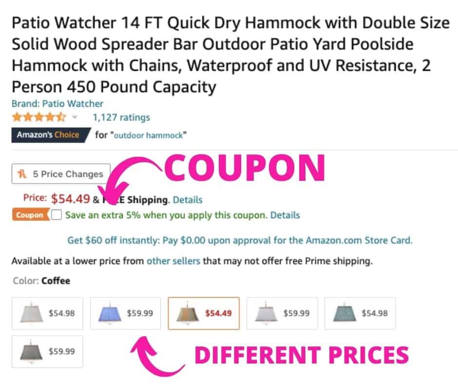 Amazon Hacks - coupons and different prices
