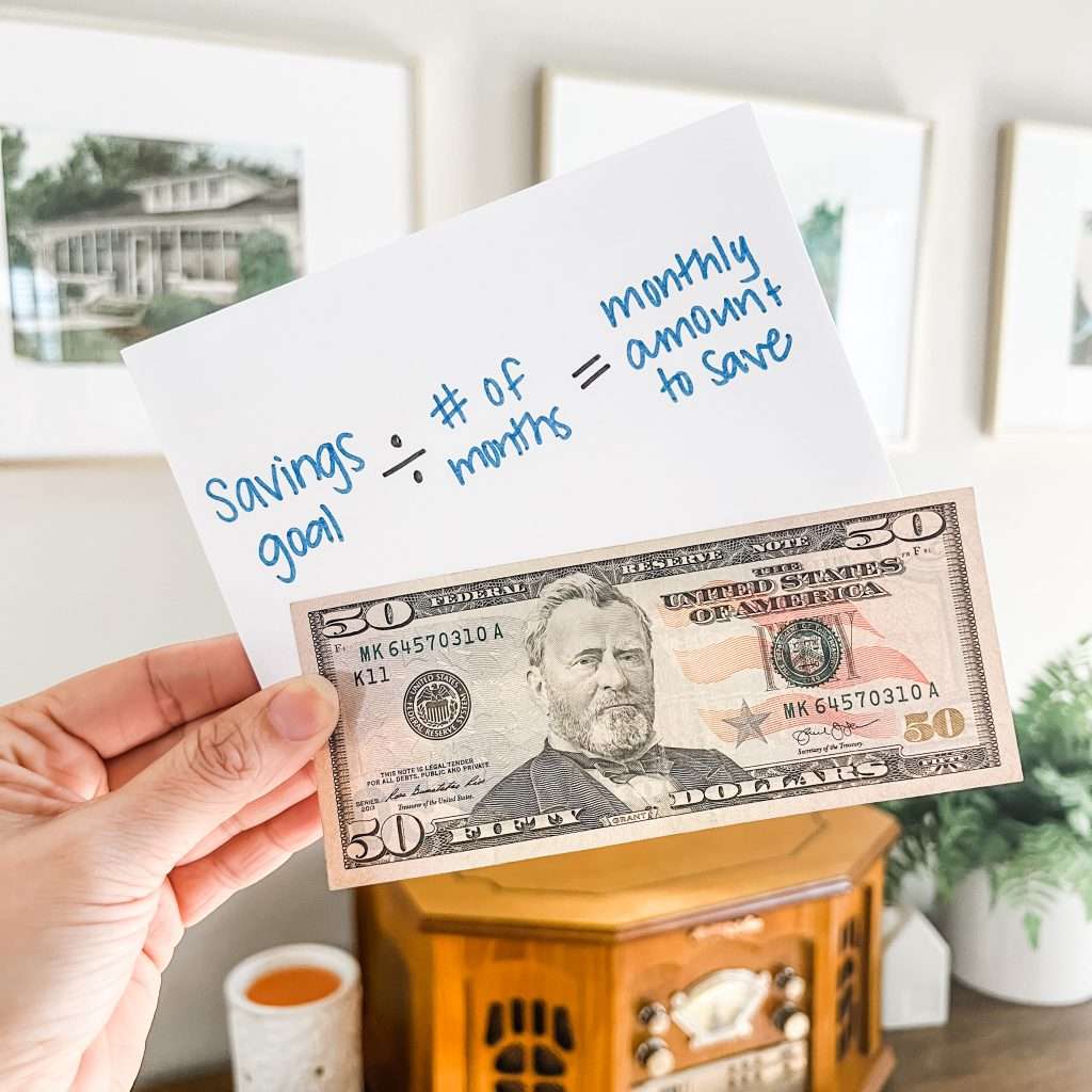 Saving Money Equation with $50 bill