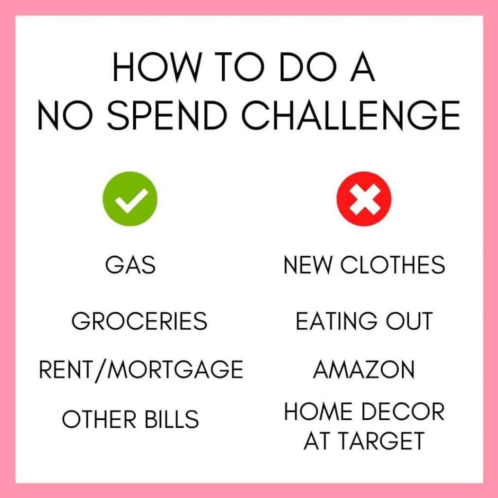 No Spend Challenge Do's and Don'ts