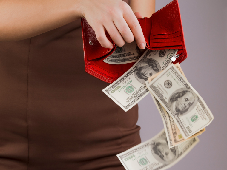 BIlls falling out of a wallet